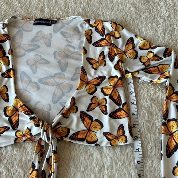 PrettyLittleThing butterfly crop top size 0 - Picture 10 of 16